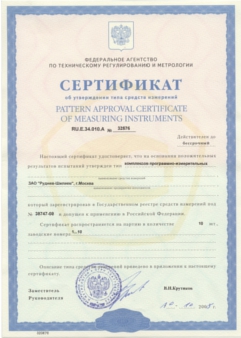 От утверждении типа средств измерения программно-измерительных комплексов